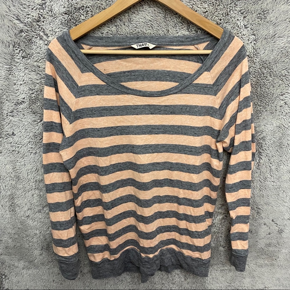 Aritzia TNA Crew Neck Striped Sweater